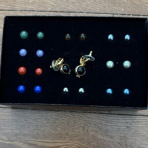 Joan Rivers Stud Earrings with nine additional stones that you can switch out.